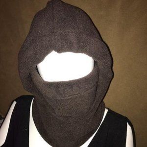 Fleece brown Versatile Hood ideal for snowblowing, truck driving, skiing